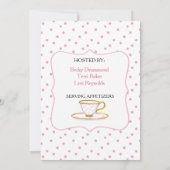 フローラベビーシャワー招待状とピンクのバラ 招待状 (裏面)