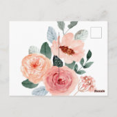 フローラベビーシャワー招待状ボホ花 ポストカード (裏面)