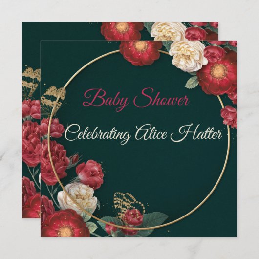 フローラベビーシャワー招待状 招待状 (正面/裏面)