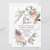 フローラベビーシャワー招待状 案内状 (正面/裏面)