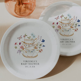 フローラベビーシャワー紙プレート ペーパープレート