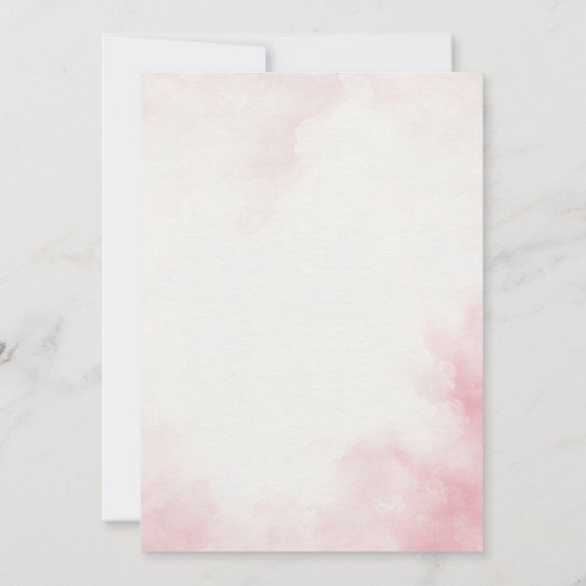 フローラベビーシャワー赤面ピンクの女の子ベビーシャワー 招待状 (裏面)