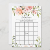 フローラベビービンゴ/誰が赤ちゃんシャワーのゲーム 招待状 (正面)