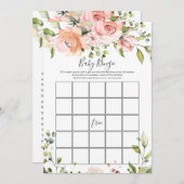 フローラベビービンゴ/誰が赤ちゃんシャワーのゲーム 招待状 (正面/裏面)