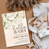 フローラベビーブランチ招待状グリーンリーベビーシャワー 招待状