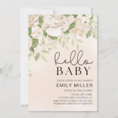 フローラベビーブランチ招待状グリーンリーベビーシャワー 招待状 (正面)