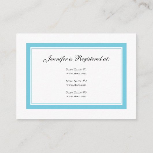 フローラベビーレジストリカード – Sky Blue エンクロージャーカード (正面)