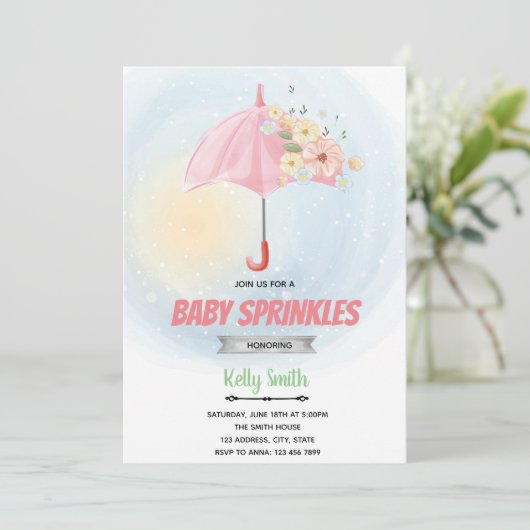 フローラベビー散水シャワーテーマ招待 招待状 (スタンド正面)