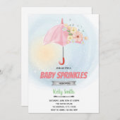 フローラベビー散水シャワーテーマ招待 招待状 (正面/裏面)