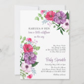 フローラベビー散水紫ピンクの花 招待状 (正面)