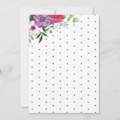 フローラベビー散水紫ピンクの花 招待状 (裏面)