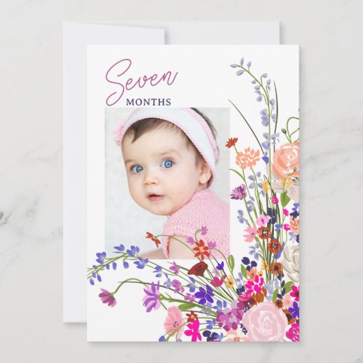 フローラベビー月次マイルストーつるンズカードの写真 招待状 (正面)