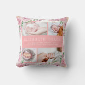 フローラベビー統計の発表パーソナライズされた枕 クッション (正面)