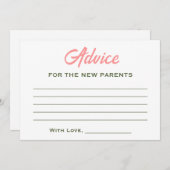 フローラベビー開花赤ちゃんシャワー植物花 アドバイスカード (正面/裏面)