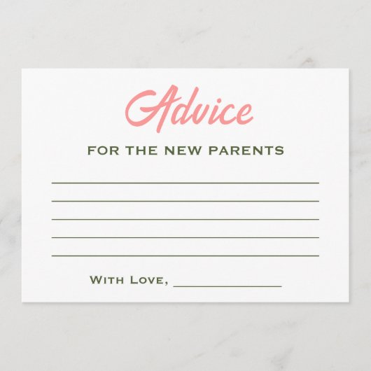 フローラベビー開花赤ちゃんシャワー植物花 アドバイスカード (正面)