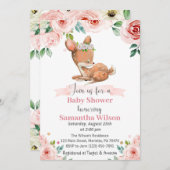 フローラベビー鹿ベビーシャワー招待状 招待状 (正面/裏面)