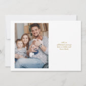 フローラベビー2写真金ゴールドありがとう誕生 案内状 (裏面)