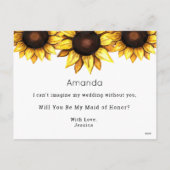 フローラベミーメイド・オブ・オーナー(花嫁付き添い人)ひまわり葉書 シーズンポストカード (裏面)