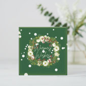 フローラベリースノーグリーンクリスマスホリデーカード カード (スタンド正面)