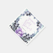 フローラベリーパープルベビーシャワー スタンダードカクテルナプキン (角)