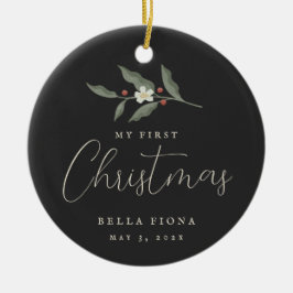 フローラベリーブランチ私の初めてのクリスマス写真 セラミックオーナメント