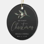 フローラベリーブランチ私の初めてのクリスマス写真 セラミックオーナメント (左)