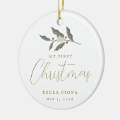 フローラベリーブランチ私の初めてのクリスマス写真 セラミックオーナメント (左)