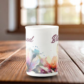 フローラベリ賛美ータイポグラフィデザイン ボーンチャイナマグカップ