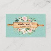 フローラベーカリー転がのピンパティシミントレザー 名刺 (正面)