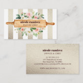 フローラベーカリー転がのピンパティスリー金ゴールド 名刺 (正面/裏面)