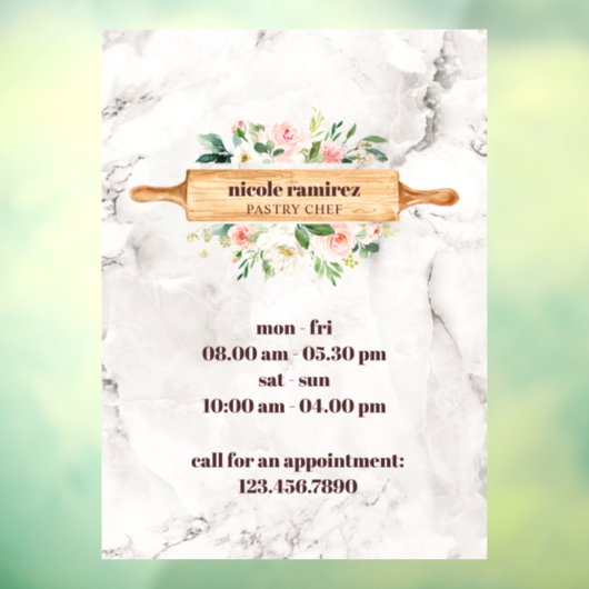 フローラベーカリー転がズピンパティスリー白大理石 ウィンドウサイン (シート3)