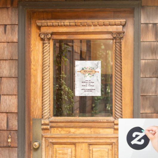 フローラベーカリー転がズピンパティスリー白大理石 ウィンドウサイン (ホームデコレーション)