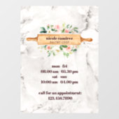 フローラベーカリー転がズピンパティスリー白大理石 ウィンドウサイン (シート)