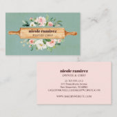 フローラベーカリー転がピンパティセリーグリーン 名刺 (正面/裏面)