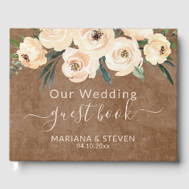 フローラベージュオンブラウン結婚ズゲストブック ゲストブック