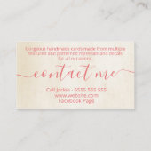 フローラベージュゴールドフォイル手作りカードスクラップブック作り 名刺 (裏面)