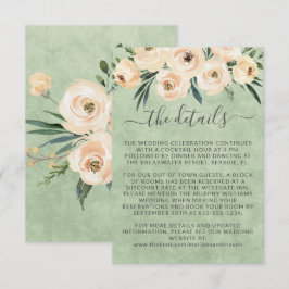 フローラベージュバラ金ゴールドオングリーン エンクロージャーカード