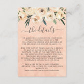 フローラベージュバラ金ゴールドオンピンク結婚ズ エンクロージャーカード (正面)