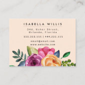 フローラベージュパープルイエローメイクアップアーティスト 名刺 (裏面)