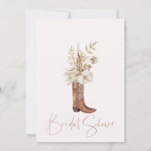 フローラベージュブーツブルンチバブリーブライダルシャワー 招待状 (裏面)