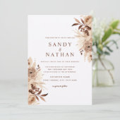 フローラベージュボホ結婚式招待状 招待状 (スタンド正面)