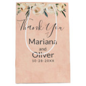 フローラベージュ結婚ピンク中抱き枕 ミディアムペーパーバッグ (正面)