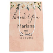 フローラベージュ結婚ピンク中抱き枕 ミディアムペーパーバッグ (裏面)