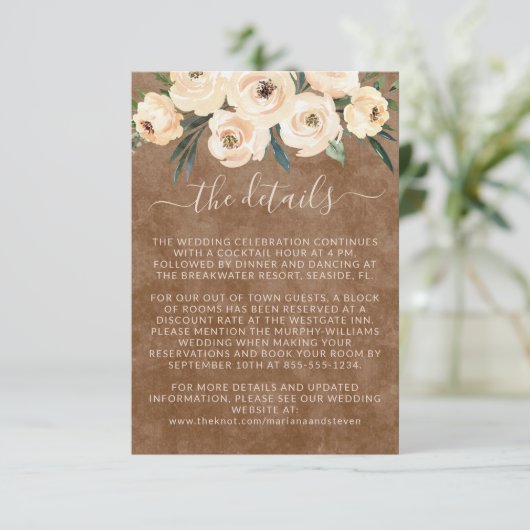 フローラベージュ結婚詳細 エンクロージャーカード (スタンド正面)