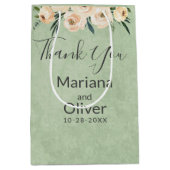 フローラベージュ赤面オングリーン結婚ズ ミディアムペーパーバッグ (正面)