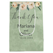 フローラベージュ赤面オングリーン結婚ズ ミディアムペーパーバッグ (裏面)