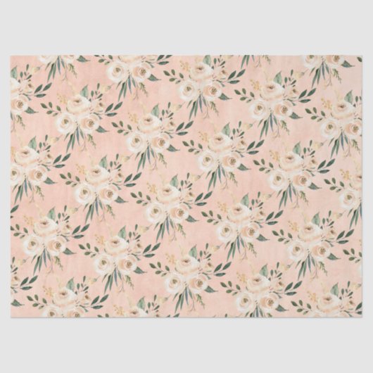 フローラベージュ赤面ピンクピーチ結婚ズティッシュペーパー 薄葉紙 (正面)
