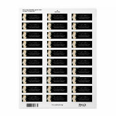 フローラベージュ赤面金ゴールドオンブラック差出人住所 ラベル (フルシート)