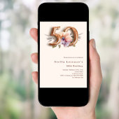 フローラベージュ金ゴールドピーチ50歳 招待状