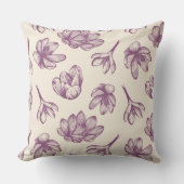 フローラベージュ&ブルゴーニュ20x20装飾用クッション クッション (正面)